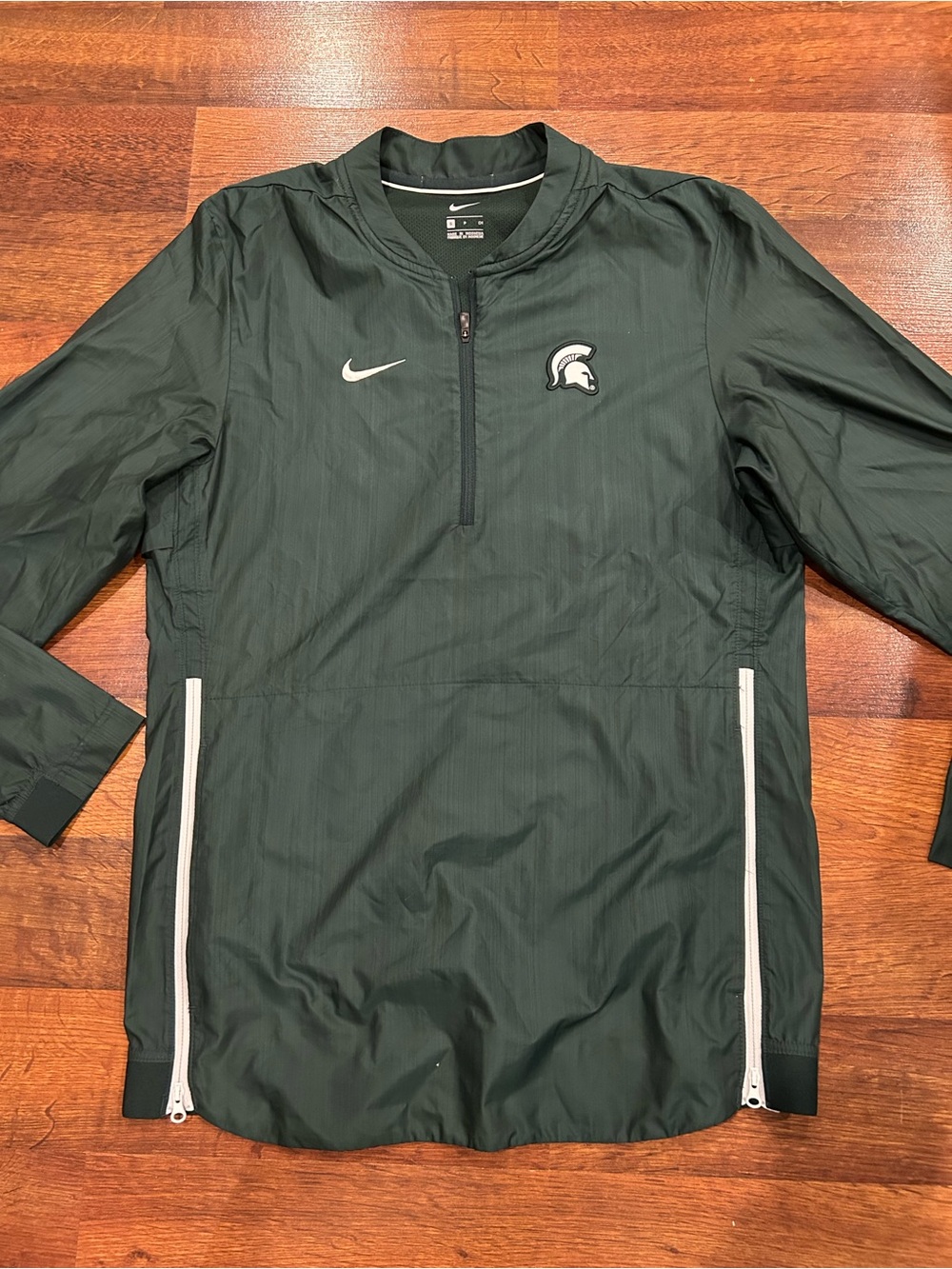 Nike Michigan State Spartans Men's Jacket Small Green 1/4 Zip Windbreaker